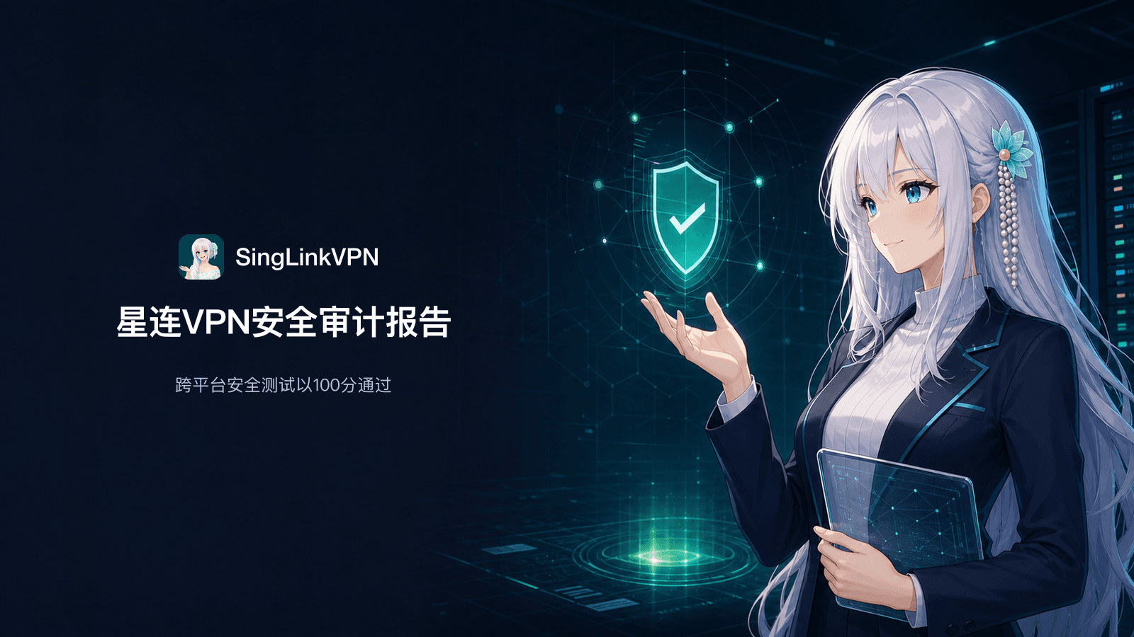 2026年星连VPN第三方安全审计报告封面，跨平台安全测试报告评分100/100