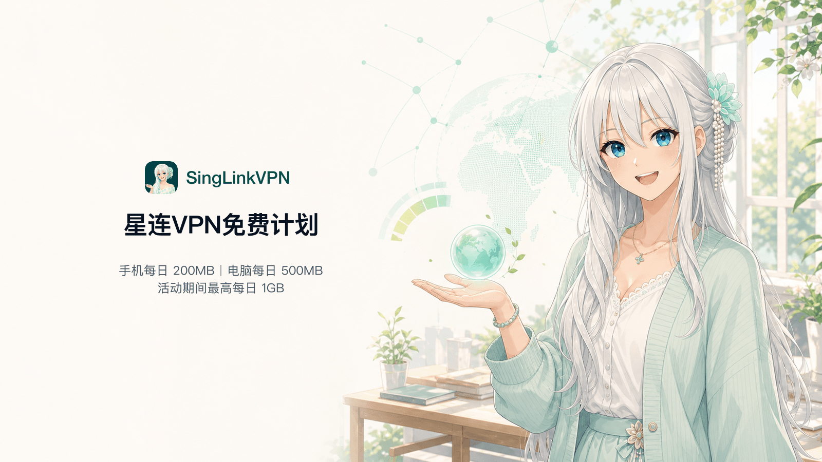 星连VPN免费计划完整指南封面：手机每日200MB、电脑每日500MB，活动期间最高每日1GB