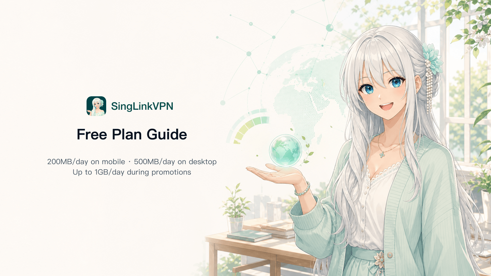 SingLinkVPN Free Plan: 200MB–1GB of Free Data per Day