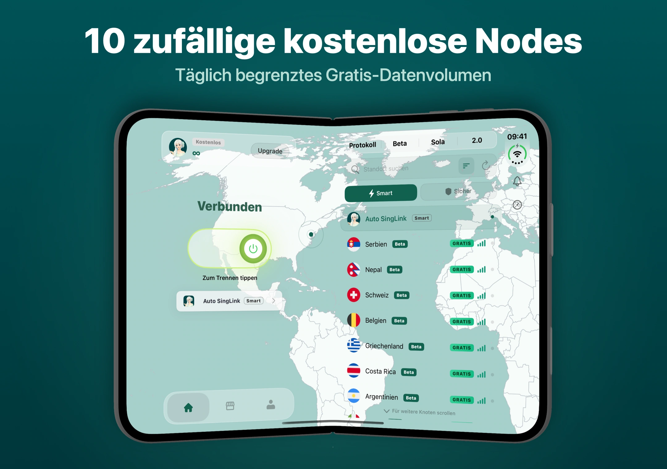 Kostenlose SingLinkVPN-Knoten auf dem iPhone Duo Die Liste kostenloser SingLinkVPN-Knoten mit mehreren als kostenlos markierten Einträgen