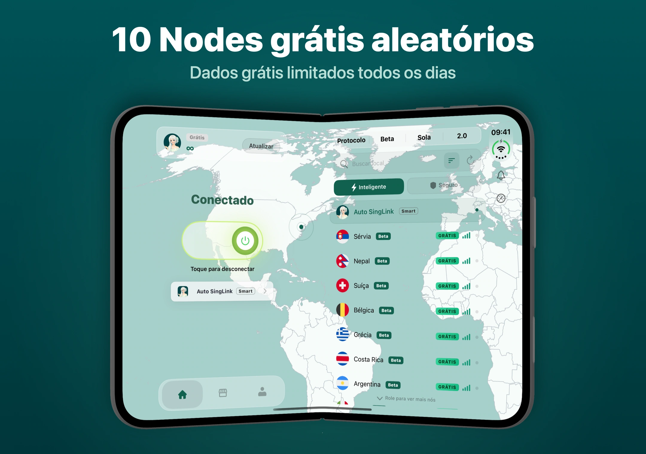 Nós gratuitos do SingLinkVPN no iPhone Duo Lista de nós gratuitos do SingLinkVPN com vários nós identificados como gratuitos